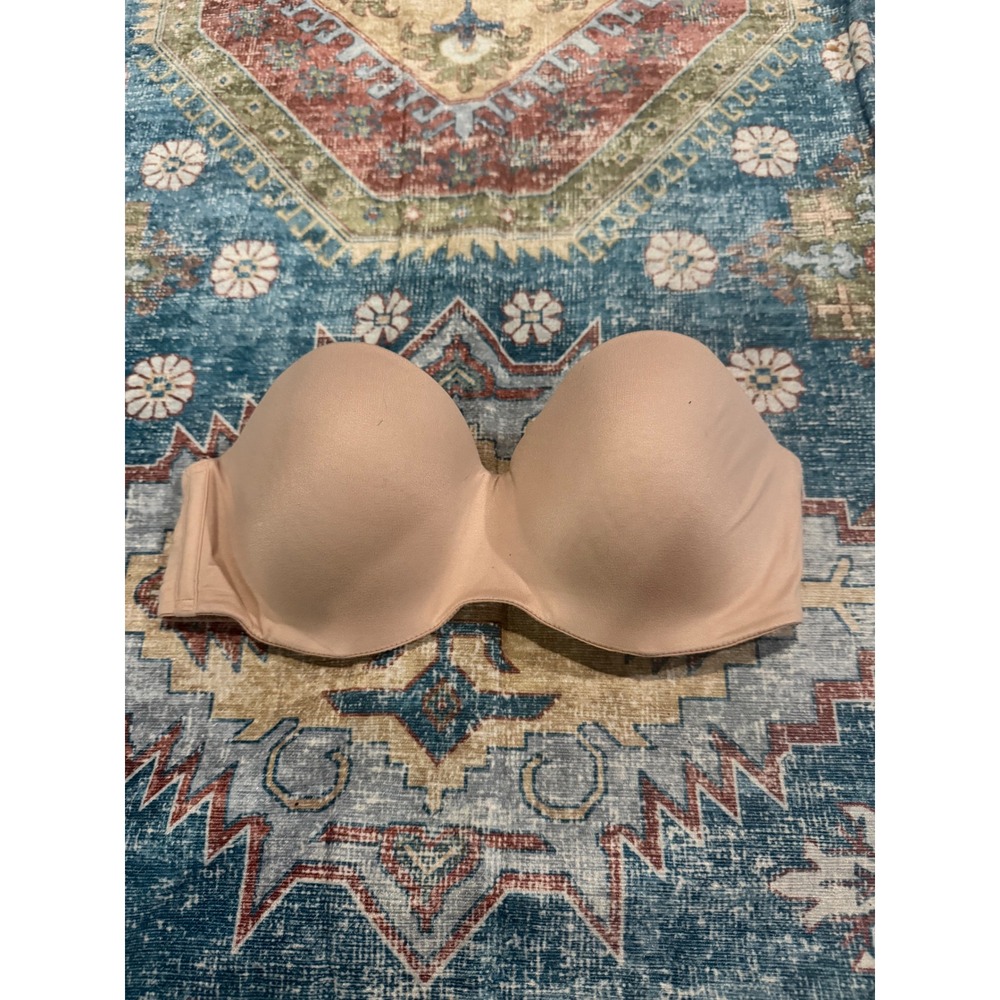 Victoria's Secret Body By Victoria Lined Strapless Bra Nude Beige 34D